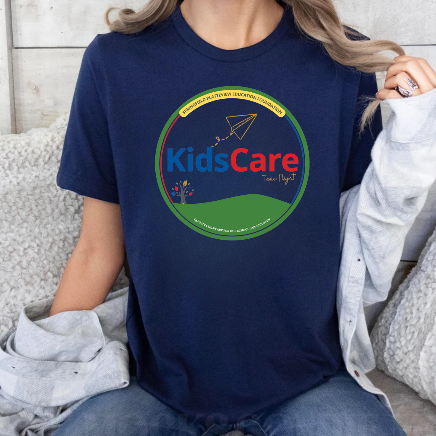 Kids Care Circle (on navy)